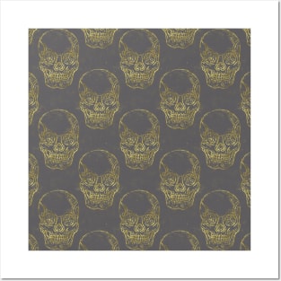 Golden Skull Posters and Art